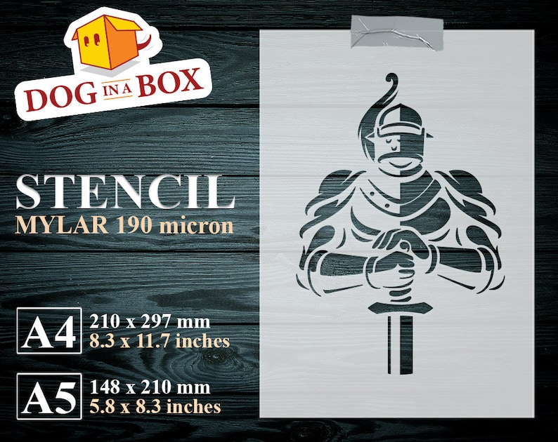 Knight Stencil N.1 Warrior Stencil Helmet Stencil Medieval Etsy