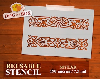 Celtic Knots pattern n.7 - Celtic stencil, pattern stencil, geometric stencil, stencil for wood, stencil for painting, border stencil