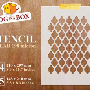 Stencil modello Marrakesh n.1 - Stencil texture riutilizzabile in stile marocchino, stencil modello arabo per dipingere su pareti, legno e torte