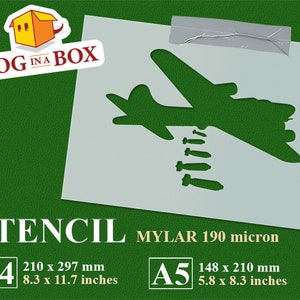 Reusable Military Aircraft Stencil: WW2 Bomber, Air Force Design
