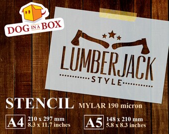 Lumberjack Style Stencil n.2: Reusable stencil for wood signs, custom jacket, shirts, Sweatshirts
