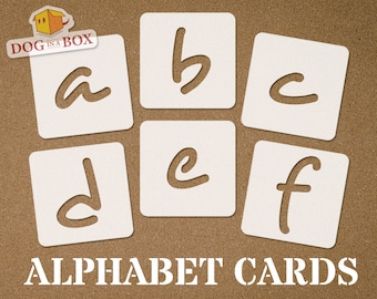 Lowercase Alphabet Stencils font n.2: handwritten Letter Stencils for painting on walls, wood, fabrics, cake decor
