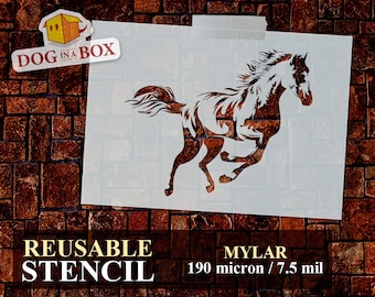 Horse stencil n.4 - Reusable mustang stencil, cowboy and country stencils for wood signs, painting on walls, fabrics and wood