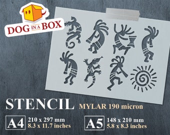 Kokopelli Stencil n.2: Reusable stencil for painting on wall, wood, fabrics, DIY Decor, home and furniture decor