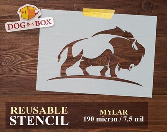 Bison Stencil: Reusable American Buffalo stencil for vintage wood signs, wall and furniture decor