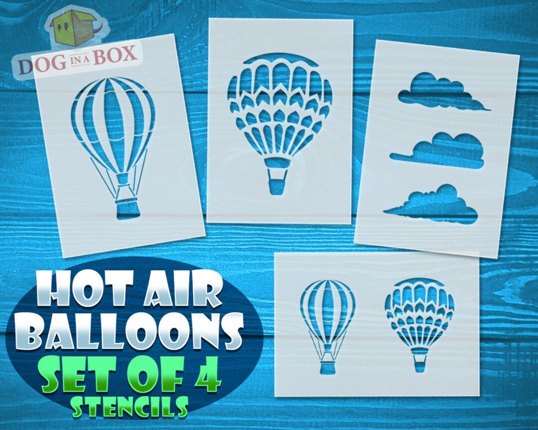 Hot Air Balloon SET of 4 Stencils Design N.1 Reusable