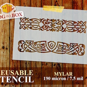 Celtic Knots pattern n.5 - Celtic stencil, pattern stencil, geometric stencil, stencil for wood, stencil for painting, border stencil
