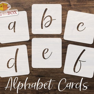 Pochoirs alphabet police n.10 - minuscules, lettres individuelles de A à Z, lettre simple, pochoir pour la peinture, pochoirs, pochoir police de calligraphie