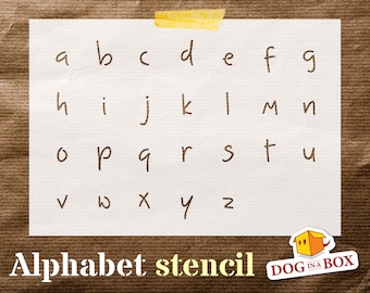 Carattere stencil alfabeto minuscolo n. 3: stencil di lettere per dipingere su pareti, legno, decorazioni per torte e mobili