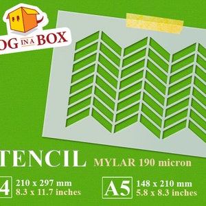 Zig Zag Stencil n.5: Reusable Geometric Pattern for Walls, Wood