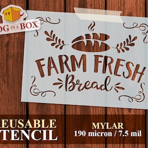 Stencil voor vers brood van de boerderij nr. 2: herbruikbare mylar, bakkerijbord
