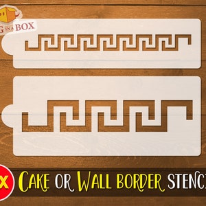 Stencil per bordatura torta Greek Key n.1 - Stencil greco per bordatura parete casa, Stencil per cameretta, Stencil per torta, Stencil per cake design, riutilizzabili