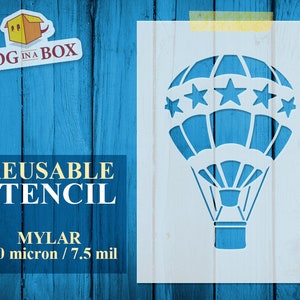 Hot Air Balloon Stencil n.3: Reusable Mylar for Wall & Cake Decor
