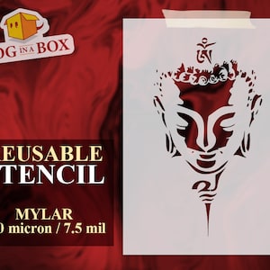 Buddha Stencil n.2: Reusable Mylar for Meditation Room Decor