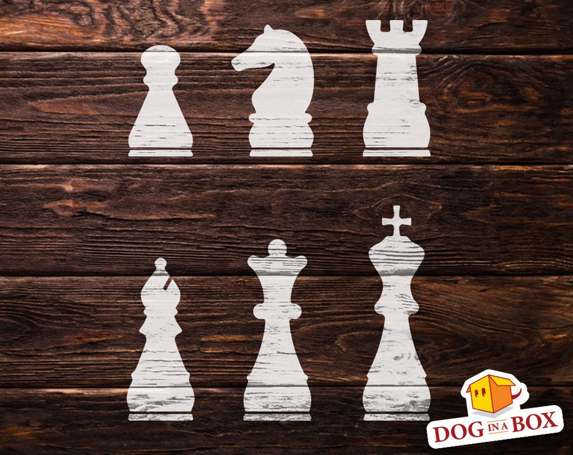 Chess Pieces Stencil N.1 Chessboard Stencil Board Games - Etsy