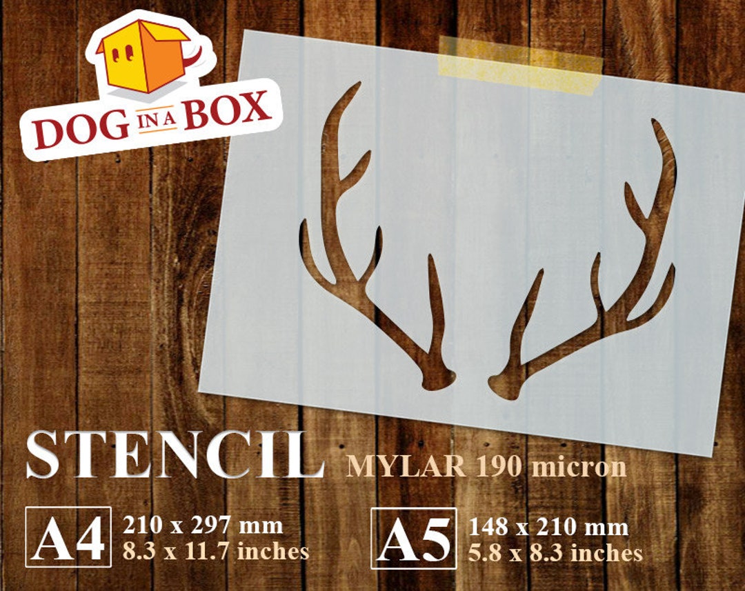 Deer Antlers Stencil N.1 - Reusable Deer Stencil, Antlers Stencil for ...