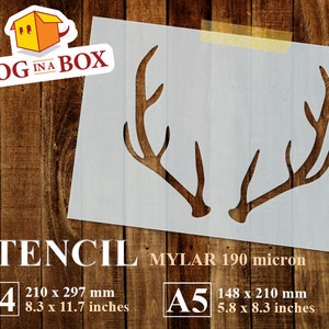 Deer Antlers Stencil: Reusable Mylar for Wood & Wall Decor