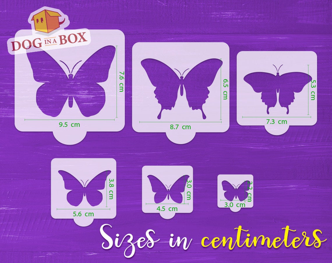 Butterflies Stencils Set of 6 Different Sizes Reusable Etsy