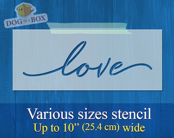 Love stencil - Reusable stencil for wood signs, fabrics and walls. Motivational stencil. Words stencil for home decor.