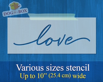 Love Stencil: Reusable stencil for Wood Signs, Walls, Fabrics, DIY craft, home and furniture decor