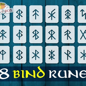 Schede stencil Rune Bind - Set n.1 - 18 rune singole, stencil rune, stencil rune, stencil celtici, stencil per pittura, aerografo