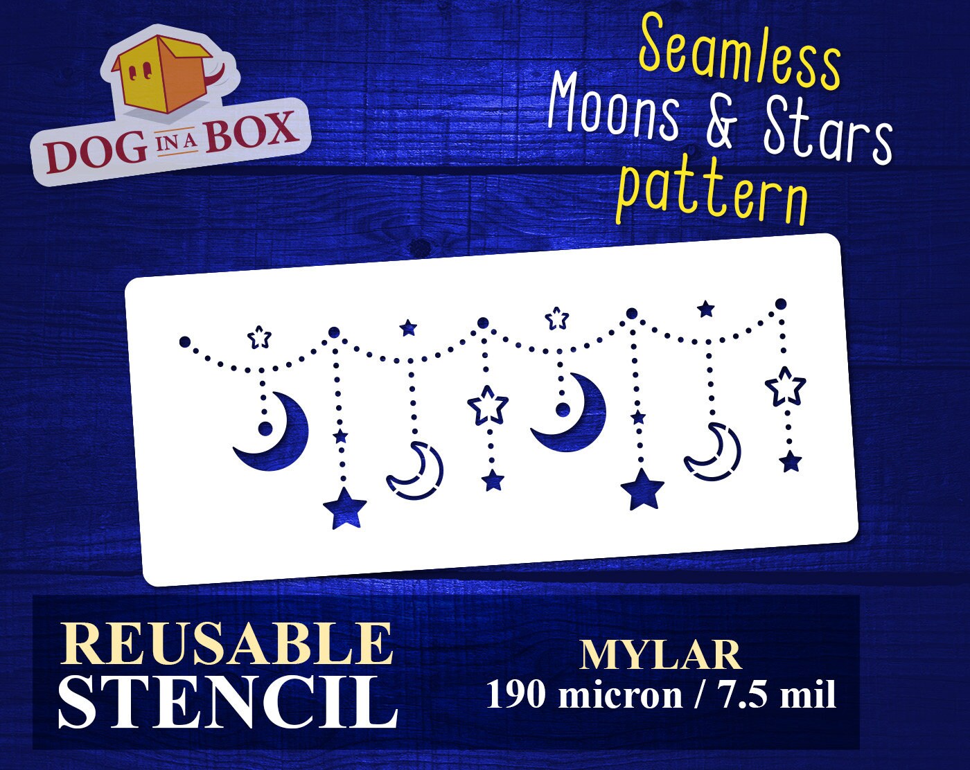 Moon and Stars seamless pattern stencil n.1 Moon and stars | Etsy