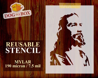 Jesus-stencil nr. 9: herbruikbaar christelijk stencil voor het schilderen op hout, muren, karton, papier, huis- en meubeldecor
