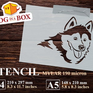 Husky Schablone Nr. 8: Wiederverwendbare Mylar Schablone für die Malerei