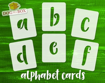 Lowercase Alphabet Stencils font n.15: Individual A-Z Letters stencils for painting on wall, wood, home, furniture and cake decor