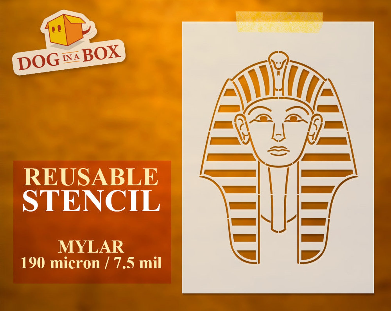 Tutankhamun Stencil N.1 Egyptian Stencil Egypt Wall Etsy