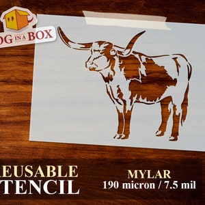Texas Longhorn Stencil N.1 - Reusable Farm Stencil for Wood Walls and ...