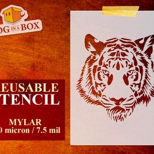 Tiger Stencil n.4: Reusable Mylar for Painting, Walls, Fabrics