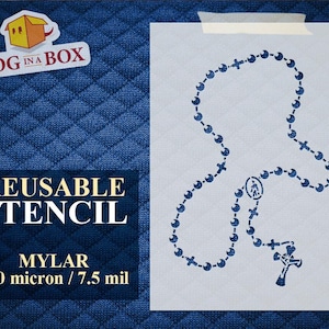 Rosary Stencil: Reusable Christian Catholic stencil for wall and wood and furniture decor