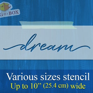 Stencil Dream - Stencil riutilizzabile per cartelli in legno, tessuti e pareti. Stencil motivazionale. Stencil di parole per decorazioni per la casa.