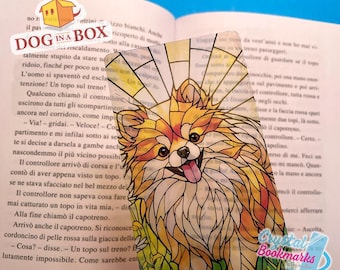 Pomeranian bookmark n.1 - Handmade Transparent Bookmark | Crystal Effect | Laminated Gift for Readers, Students, Teachers | dog