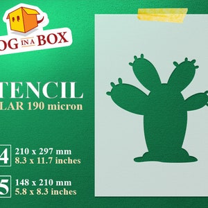 Stencil cactus n.5 - Stencil succulente riutilizzabile, stencil per piante domestiche, decorazioni per la casa, deserto, stencil per la pittura, stencil per piante e alberi