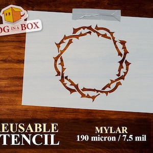 Crown of Thorns Stencil: Reusable Mylar Christian Template