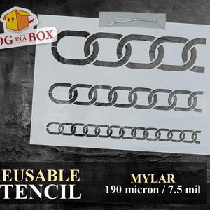 Chains Pattern Stencil: Reusable Mylar Template, Three Sizes