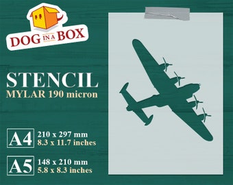 Aircraft Stencil n.2: Bomber stencil, reusable military stencil for painting on wall, wood, fabrics, furniture decor