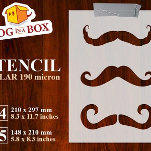 Mustaches stencil n.1 - Reusable mustache stencil, cake stencil, stencil for painting, Stencils for wood signs, DIY stencil