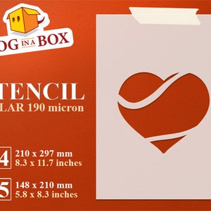 Heart Tennis Ball Stencil: Reusable Mylar DIY Craft Stencil