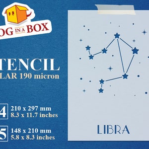 Libra Constellation stencil, stars stencil, wall decor stencil, galaxy stencil, zodiac stencil, sky stencil, stencil, Libra stencil