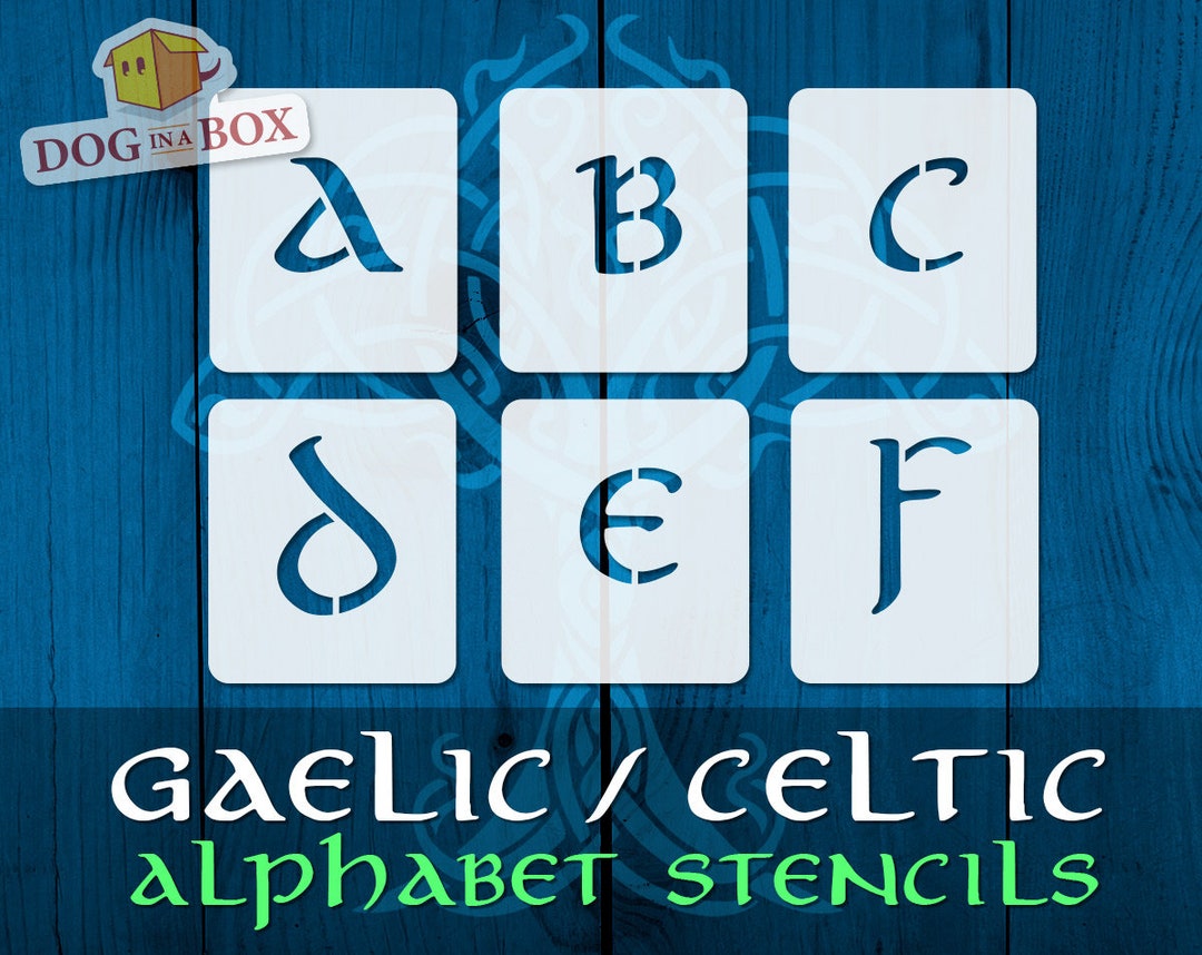 Gaelic - Celtic Alphabet Stencils N.2 - Set of 26 Letters Stencil ...