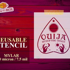 Ouija Planchette Stencil n.2 : pochoir ésotérique réutilisable pour les planches OUJIA DIY, la décoration de la maison et des meubles