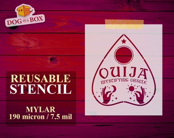 Ouija Planchette Stencil n.2: Reusable Esoteric stencil for DIY OUJIA boards, home and furniture decoration