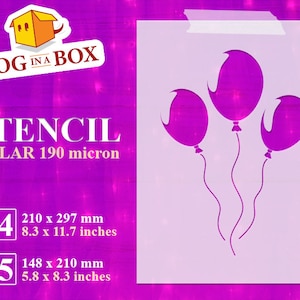 Party Balloons Stencil n.1: Reusable Mylar for Cake & Wall Decor