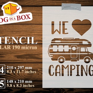 Stencil We Love Camping: decorazioni fai da te per camper e roulotte