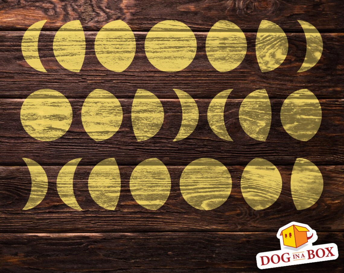 Moon Phases Pattern Stencil Moon Pattern Stencil Crescent Etsy