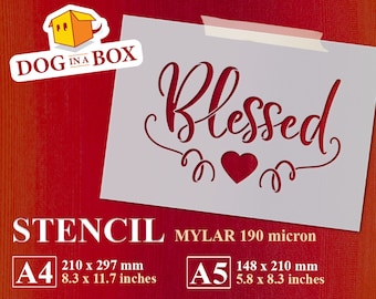 Blessed Stencil: love stencil for pinging on wall, cake decor, wood signs, furniture decor