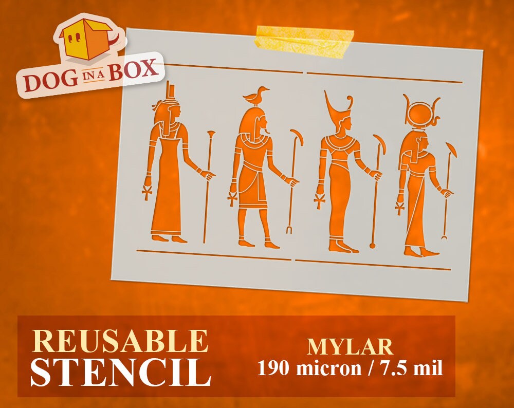 Egyptian Gods Stencil: Reusable Hieroglyphs Stencil, for Ancient Egypt ...